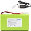 Nvizyeu Batteria NI-MH 9,6 V 3000 mAh con caricatore USB, batteria ricaricabile con spina KET-2P per auto RC, barche, carri armati e altri modelli telecomandati