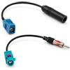 Vomtaric 2 Pezzi Adattatore Antenna Autoradio Fakra Z Maschio a DIN ISO, Cavo di Collegamento Radio FM/AM/DAB Stereo Convertitore Universale Maschio-Femmina, Compatibile con Autoradio, Lettore Multimediale