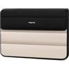MOSISO Custodia Laptop 13-14 pollici,Borsa Puffy Computer 13,3 pollici | Compatible con Macbook Air 13/Pro 13/14,HP Dell Lenovo,Borsa PC Patta Quilted Rectangle Orizzontale Manici&Tasche,Nero&Sabbia