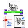 POSEIDON Stampante di trasferimento per tatuaggio, senza fili Bluetooth, stampante termica con 10 fogli, compatibile con iOS, Android e PC, ricaricabile