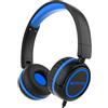 IMYB Cuffie per bambini con cavo, pieghevoli, suono stereo, limite di volume sicuro, jack da 3,5 mm, cuffie per bambini, per scuola, ragazzo, ragazza, tablet, PC, blu nero