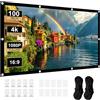 Aosiingarx telo proiettore da 100 pollici, schermo proiettore 16:9 HD 4K Pieghevole | bianco telo proiettore da esterno, completo di 10 ganci e 2 corde. Ideale per home theater, giardino, campeggio, ecc