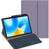 YHFZR Custodia con tastiera per Samsung Galaxy Tab Active 5/Tab Active 3 da 8 pollici SM-X300/X306B/T570/T575, QWERTZ tedesco, ultrasottile, con illuminazione a 7 colori, tastiera wireless con