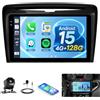 GOHHDL 4G+128G GOHHDL Autoradio per Lancia Ypsilon 2011-2020 Carplay Android Auto | Android 15, Touch Radio da 9 Pollici 2Din con GPS Navi WiFi Bluetooth FM/RDS EQ SWC Retrocamera&Mic
