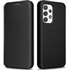KOGENG Custodia per Samsung Galaxy A53 5G, con scomparto per carte di credito, blocco RFID, fibra di carbonio, struttura magnetica, per Samsung A53 5G Case Cover (nero)