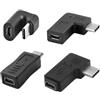 chenyang Confezione da 4 connettori Mini/Micro USB 2.0, da USB C maschio a Mini/Micro USB femmina a 5 pin, angolo di 90/180°, adattatore per ricarica e dati