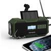 Libovgogo DF-587D Radio portatile DAB+ FM con altoparlante Bluetooth impermeabile, radio a manovella con funzione di ricarica del telefono solare, 5000 mAh, torcia elettrica, luce stroboscopica, luce