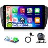 VECHTEL 4G&128G 9 Autoradio per Seat Ibiza 6J 2009-2013 con Carplay Android Auto Wireless Android 15,Bluetooth RDS/FM Radio,Wi-Fi GPS Navi,Telecamera posteriore AHD