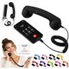 Generic Ricevitore telefonico retrò, ricevitore retrò per iPhone e Android, 3,5 mm | Ricevitore portatile per telefono cellulare con cavo, altoparlante e microfono integrati, per videoconferenze, chiamate