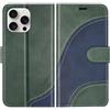 BoxTii Cover per iPhone 15 PRO, Custodia in PU Pelle Portafoglio, Magnetica Cover a Libro con Slot per Schede per iPhone 15 PRO, Verde