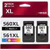 hehua Pg 560 561 Cartucce Compatibile per Stampanti Canon PG-560XL CL561XL 560 | Compatibile per Canon Pixma TS5350i per Stampanti Canon Pixma TS5350, TS5351, TS5352, TS5353, TS7451, TS7450 (Nera, Colori)
