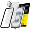 NEW'C Pellicola Vetro per iPhone 16 Plus + Protezione Fotocamera | Set da 6, 3x Vetri Temperati + 3x Protezioni Fotocamera, Trasparente, Kit Installazione Incluso