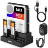 Ticfox M.2 NVMe SATA SSD Cloner Dock, Docking Station Clone a 3 Baie | Docking Station Clone per HDD e SSD NVMe M.2 per M.2 NVMe / 2.5' / 3.5' SATA SSD/HDD e 2230/2242/2260/2280/22110 M.2-NVMe SSD