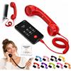 Generic Ricevitore telefonico retrò, ricevitore retrò per iPhone e Android, 3,5 mm | Ricevitore portatile per telefono cellulare con cavo, altoparlante e microfono integrati, per videoconferenze, chiamate