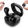Generic Mini auricolari invisibili senza fili per lavoro, vestibilità sicura, con display a LED, suono stereo, auricolari nascosti a basso profilo, batteria 24h, auricolari più piccoli con cavo USB, tappi di