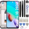 OnlyTech - Schermo LCD Completo con telaio montato di Ricambio per Xiaomi Redmi 10 2022 con kit di riparazione 15 Strumenti