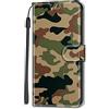 Nodigo per Xiaomi Redmi Note 8T Cover a Libro Pelle PU Portafoglio Magnetica con Disegni Animale Motivo Antiurto Case Flip Silicone Bumper Belle Kawaii Protettiva Custodia - Camouflage