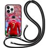 TBNMBGY Cover con Collana per Samsung Galaxy A52S/A52 5G 6.5 Custodia, Nero Silicone Case per Moda Stella Cool del Calcio 7 Disegni Pattern con Necklace Regolabile, TPU Antiurto Bumper Case con Cordino,Cool