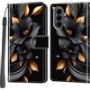 PHINIENLAND Cover per Samsung Galaxy S26 FE custodia portafoglio Fiori | 3 scomparti carte, 1 tasca banconote, Chiusura magnetica, Supporto, Pelle PU flip cover per Samsung S26 FE