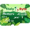 Generico ITALYBYTE microSDXC 64GB, Marca ITALIANA, Classe 10 U3 A1 V30 Velocità fino a 100 MB/s, SERIE FLOREAL, Camera Pro, Drone, 4K, Video, PC, Notebook, SmartPhone, compatibile Mac, Android, Windows, Linux
