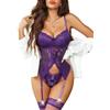 Avidlove Body da Donna Sexy Set di Lingerie In Pizzo 2 Pieces Lingerie Set | Lace Spaghetti Bodysuit,Con Fascia CosciaIn,tessuto in rete trasparente,intimo sexy donna,Top body da sera
