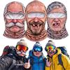 Generico Passamontagna Sci Volto Realistico Anziano Vecchio brontolone | Tessuto elastico traspirante, stampa realistica, copertura viso collo, unisex adulti, ideale scherzi Halloween feste