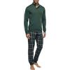 PEROFIL Pigiama Uomo Lungo Serafino Cotone Felpato VPRT93430