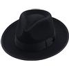 DongBao Cappallo a Tesa Grande Fedora-Lana Feltro- Panama da Uomo in Feltro-Cappello Invernale Caldo