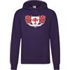 Settantallora Felpa con Cappuccio Uomo Donna Fiorentina Leoni | Grafica Fiorentina con Giglio Rosso e Leoni, 80% Cotone e 20% Poliestere, Regular Fit, Stampa Frontale