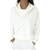Generic Top a tunica da donna UK misto lino roll tab manica button down camicia | Camicia da donna in misto lino con maniche arrotolate con linguetta e collo alto, scollo a V e tasca sul petto con bottoni