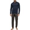 PEROFIL Pigiama Uomo Lungo Serafino Cotone Felpato VPRT93430