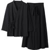 Generic Uomo Kimono Giapponese Robe Pigiama di Cotone Vestito Camicia da Notte Estiva Pigiama Manica Corta Pigiama Set