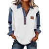 Foweknow Camicia da donna a maniche lunghe, in denim, elegante, per il tempo libero, casual, a maniche lunghe, con bottoni, leggera, vintage, alla moda, da donna