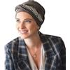 CAREBELL Ikat Brown - Turbante oncologico comfort per chemioterapia e alopecia, sciarpa in bambù ultra morbido per casa e strada, design confortevole senza cuciture, taglia unica