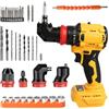 SWTHM Trapano avvitatore a batteria 4 in 1, compatibile con batteria DEWALT da 20 V, avvitatore elettrico da 21 V-50 Nm, con 4 mandrini a serraggio rapido sostituibili e 21 impostazioni di coppia (senza