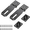 Zydiwo 2 Pezzi Lucchetto Hasp Lock Porta Serratura del Portone Acciaio Inossidabile con Viti di Montaggio per Armadi Delle Porte (Nero-4 Pollici)