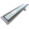 Bernstein Canalina doccia GL02 - scarico doccia in vetro bianco - per docce walk-in - lunghezza specificata, Lunghezza:600mm