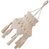 Angoily Paralume in Macramè E27 in Cotone e Metallo per Lampada a Sospensione | Copertura Protettiva Beige, Stile Vintage Boho, per Soggiorno, Lettura, Ristorante