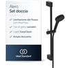 Ideal Standard Alero Set Doccia con asta doccia e doccetta con due tipi di getto, risparmio idrico, flessibile doccia Idealflex 1750 mm - Nero opaco (103 x 640 mm)