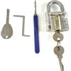 QiDAi Set di grimaldelli con lucchetto trasparente per esercitazione, kit per principianti con grimaldelli e chiave di tensione (3 strumenti e lucchetto)