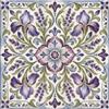 3DodLab Piastrella Decorativa in Ceramica con Motivo Maiolica Mediterranea, Decorazione per Cucina, Soggiorno e B&B, 12 Disegni, 15 x 15, M11 Iris e lavanda, 15 x 15 cm