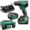 HiKOKI DS18DEWFZ - Trapano avvitatore a batteria da 18 V, 2 x 5,0 Ah, in confezione regalo