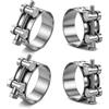 TLDBATICE Set di 4 fascette girevoli a bullone, acciaio inossidabile 304 | Fascetta per scarico, 52-55 mm, acciaio inossidabile, con ganasce di serraggio per tubi, piscina, scarico, universale robusta