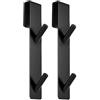 TLDSHOP® - Set di 2 Ganci da Doccia In Acciaio - Ganci per Vetro Doccia - per Accappatoio o Asciugamani - con Imbottitura Di Protezione - set da 2 pezzi: (NERO, 17,5cm con 2 ganci)