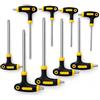 TANIASHOP Set 9 Chiavi Torx a T Lunghe Forate T10 T15 T20 T25 T27 T30 T40 T45 T50, con impugnatura a T, Chiavi Torx di Sicurezza, Set Chiavi Brugola per Officina e Fai da Te