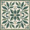 3DodLab Piastrella Decorativa in Ceramica con Motivo Maiolica Mediterranea, Decorazione per Cucina, Soggiorno e B&B, 12 Disegni, 15 x 15, M04 Verde salvia, 15 x 15 cm