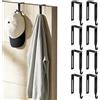 momgyaamz Ganci Appendiabiti Nero, Gancio Porta 8 Pezzi, Appendino da Porta Regolabile, Ganci Porta Metallo, Ganci per Porta per Porte, Recinzioni e Ringhiere da Giardino, Ganci Appendiabiti da Porta