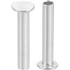 QUARKZMAN 100pz Rivetti Semitubolari, 5mm x 25mm Rivetti Semi-Tubolari Testa Piatta Tonda Alluminio Rivetti con Perno Metallo per Riparazioni Domestiche Industriali, Argento