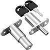 Cosswe Set di 2 serrature scorrevoli per ante scorrevoli, con due chiavi, cilindro a pressione, diametro 19 mm, per ante di armadi, cassetti e armadi, accessori da 32 mm