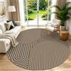 VSIWB Tappeto rotondo diametro 200 cm, aspetto juta, tappeto antiscivolo, tappeto lavabile, confezione pieghevole, tappeto rotondo per camera da letto, soggiorno e balcone